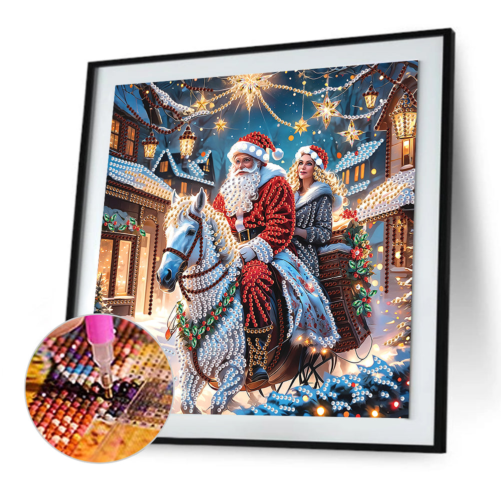 Santa Claus - Partial Special-Shaped Drill Diamond Painting 30*30CM