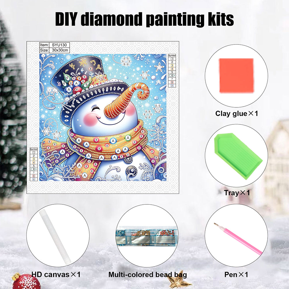 Winter Snowman - Partial Special-Shaped Drill Diamond Painting 30*30CM