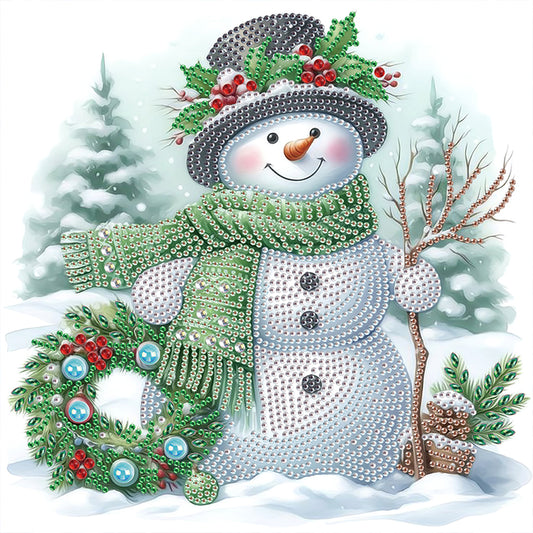 Winter Snowman - Partial Special-Shaped Drill Diamond Painting 30*30CM