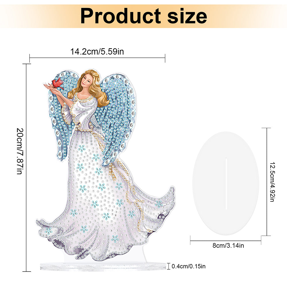 Elegant Angel Lady 5D DIY Diamond Art Tabletop Decorations Bedroom Table Decor