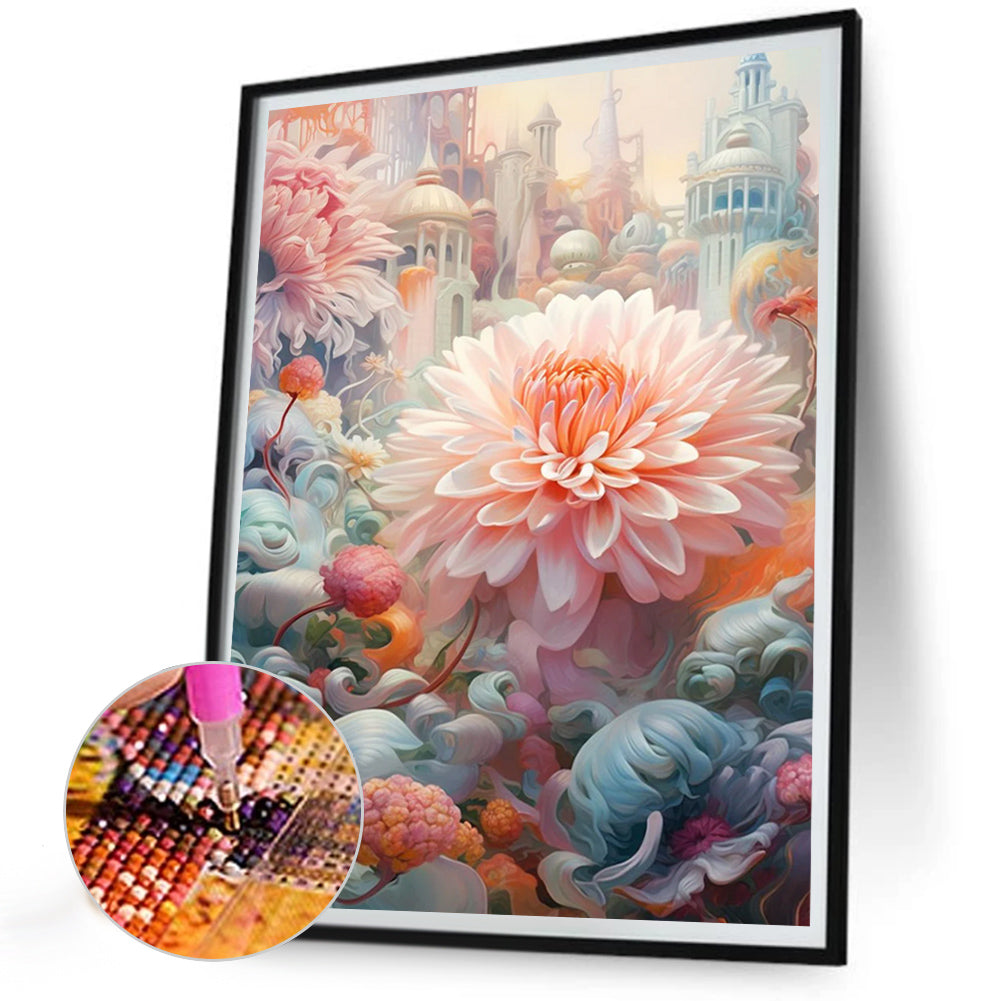 Blooming Flowers - Full Round Drill Diamond Painting 30*40CM