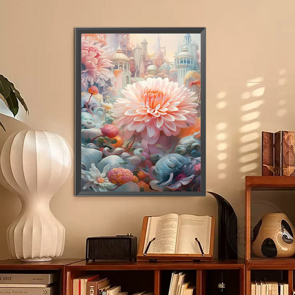 Blooming Flowers - Full Round Drill Diamond Painting 30*40CM