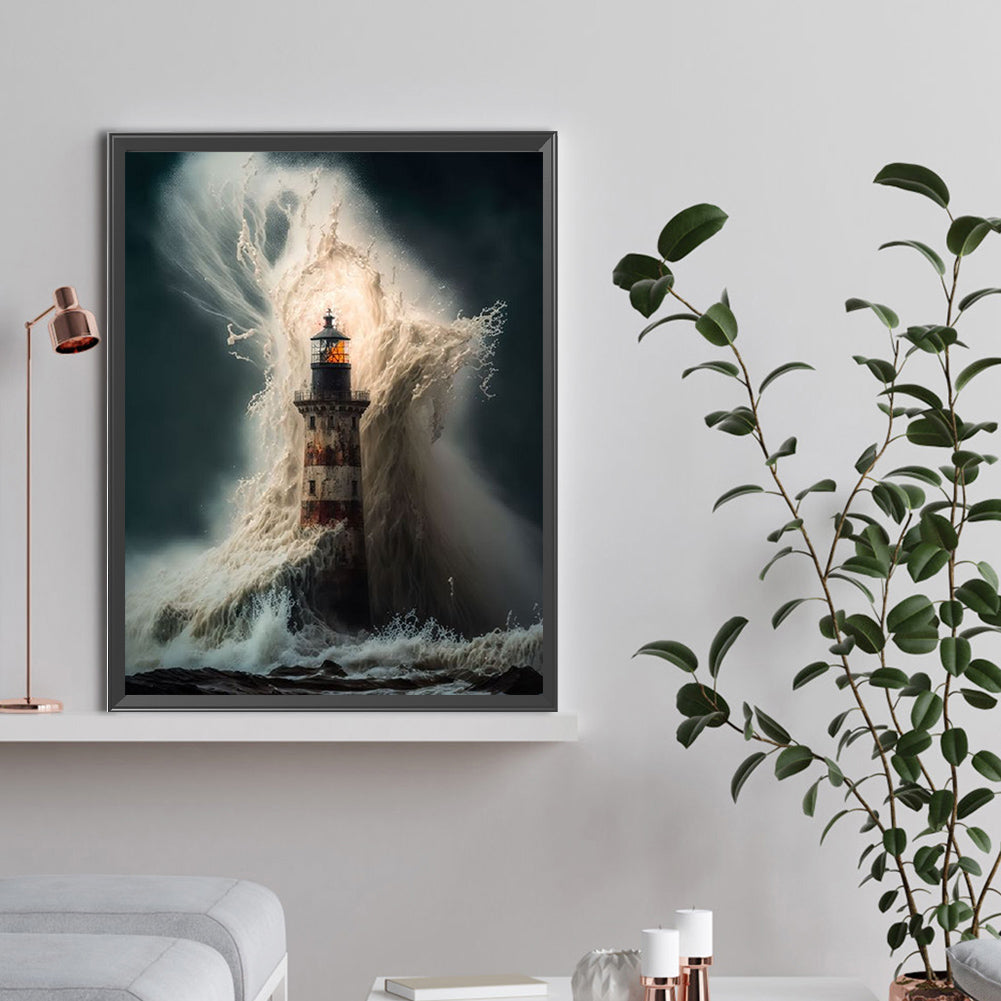 Lighthouse - Full Round Drill Diamond Painting 30*40CM