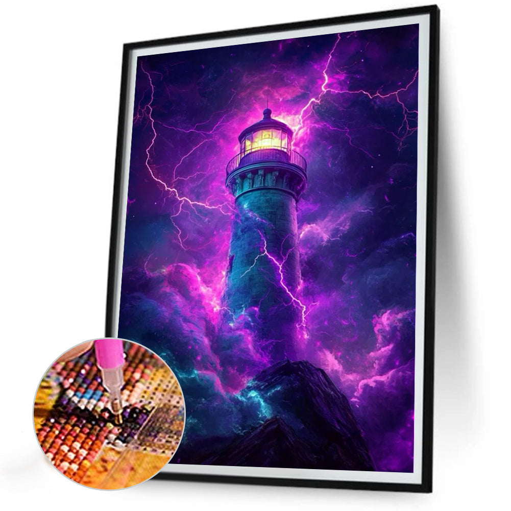 Lighthouse - Full Round Drill Diamond Painting 30*40CM