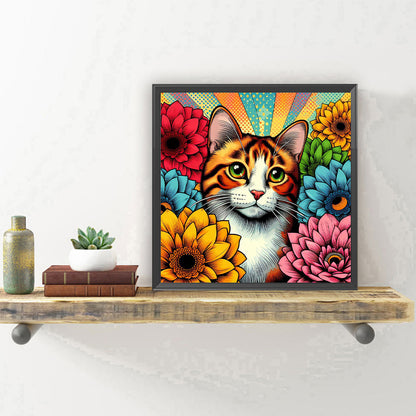 Orange And White Cat - Full Round Drill Diamond Painting 40*40CM