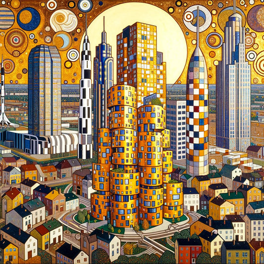 High-Rise Buildings - Full Round Drill Diamond Painting 40*40CM