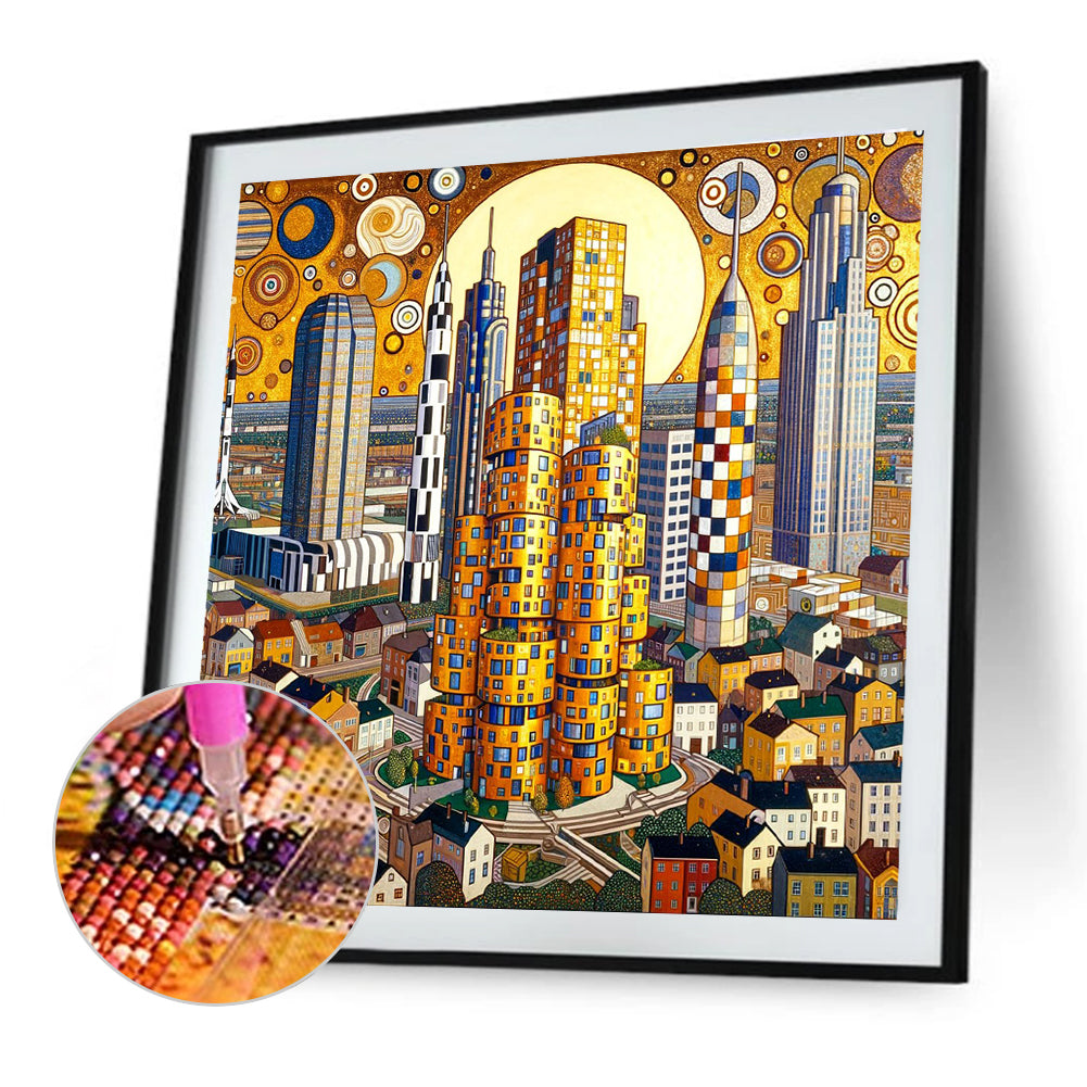 High-Rise Buildings - Full Round Drill Diamond Painting 40*40CM