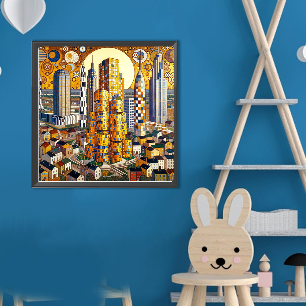 High-Rise Buildings - Full Round Drill Diamond Painting 40*40CM