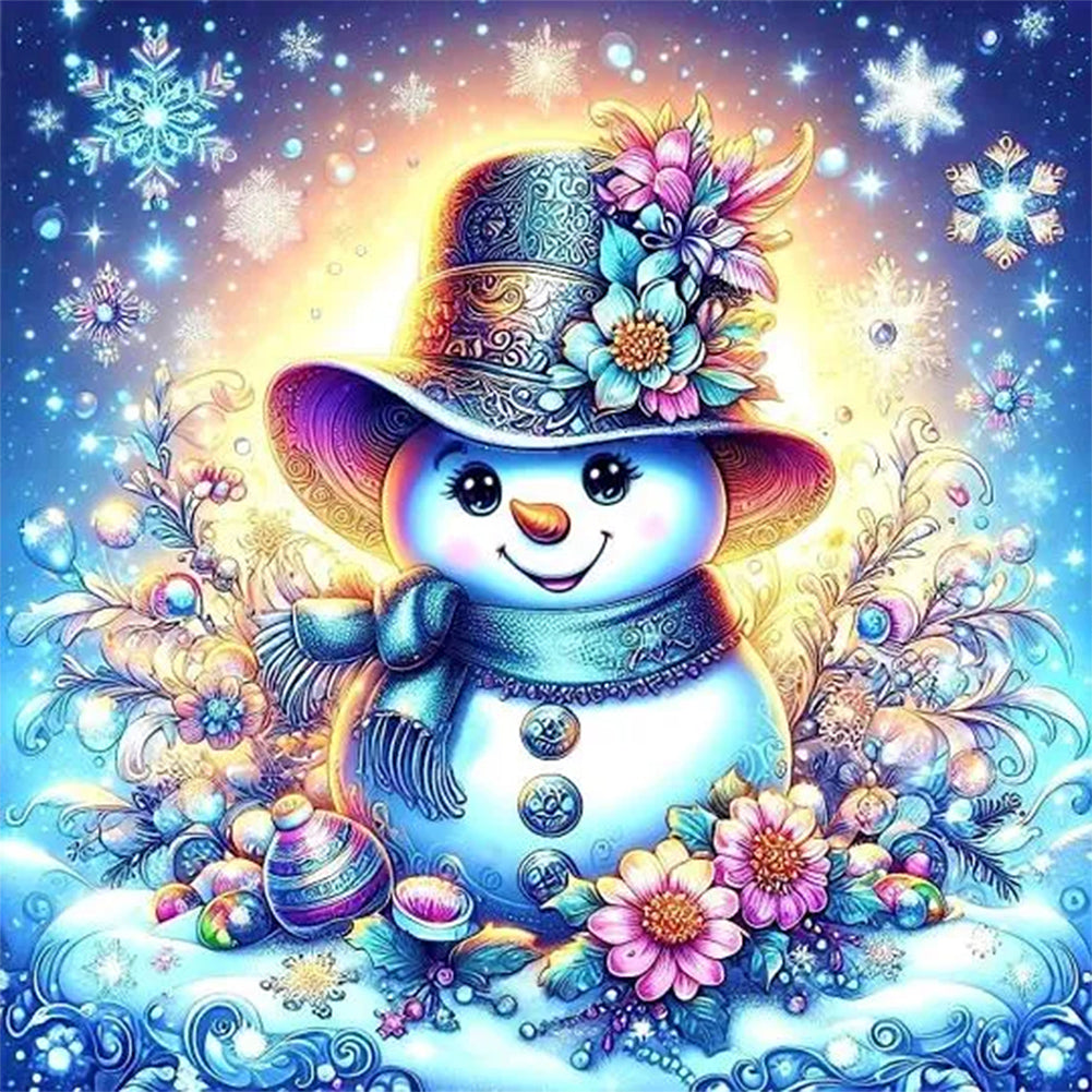 Cute Little Snowman - Full AB Round Drill Diamond Painting 40*40CM