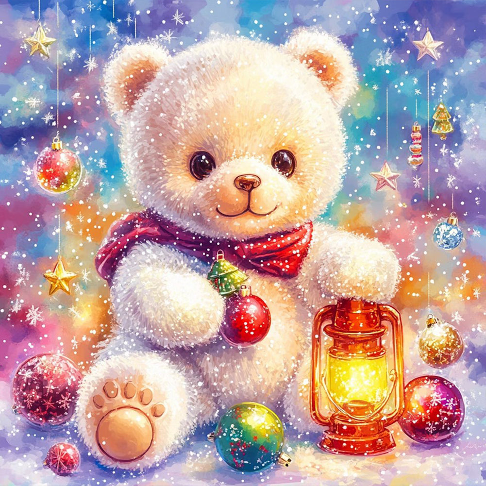 Winter White Bear - Full Round Drill Diamond Painting 30*30CM