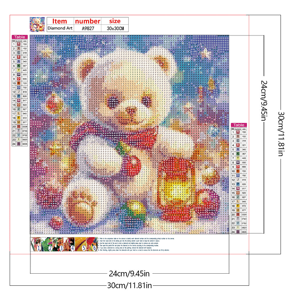 Winter White Bear - Full Round Drill Diamond Painting 30*30CM