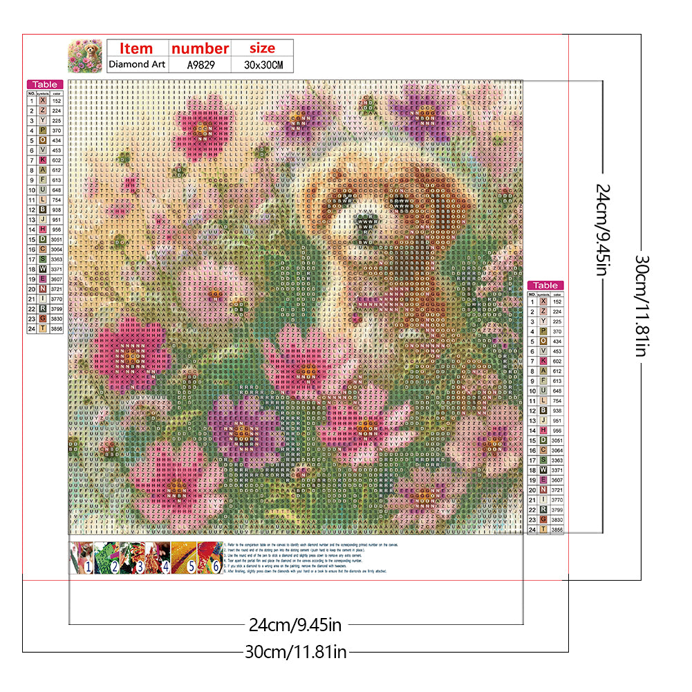 Daisy Field Dog - Full Round Drill Diamond Painting 30*30CM