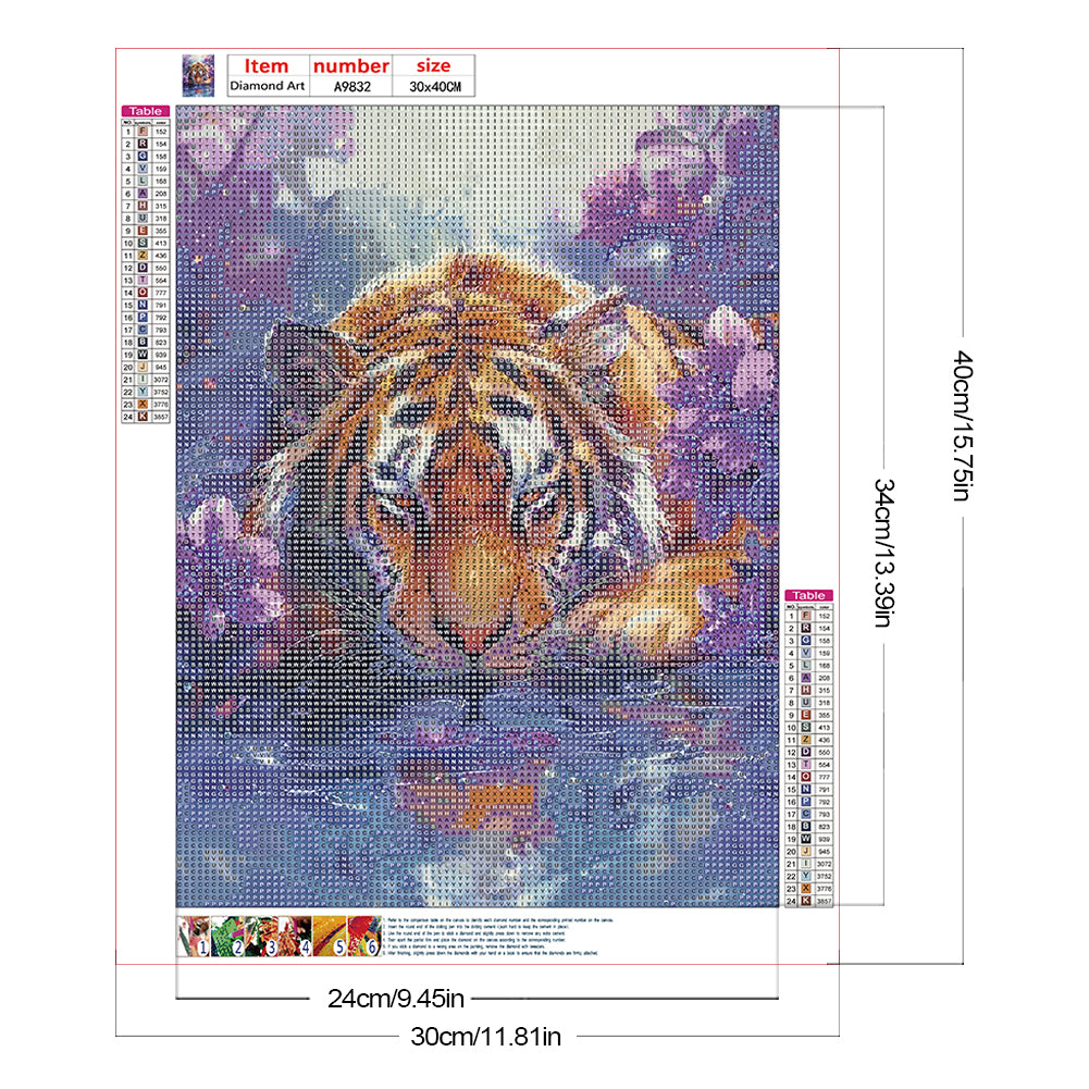 Big Tiger - Full Round Drill Diamond Painting 30*40CM