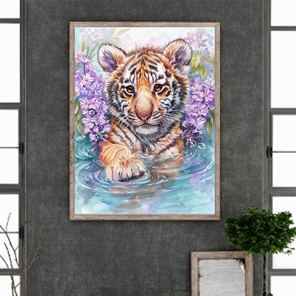 Tiger Cub - Full Round Drill Diamond Painting 30*40CM