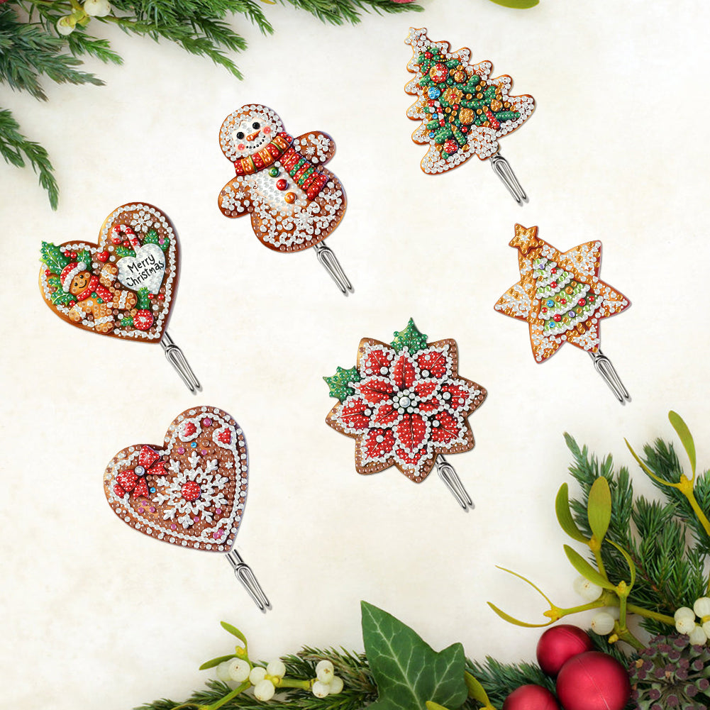 6Pcs Christmas Diamond Painting Hooks Diamond Art Craft Wall Hooks Home Decor