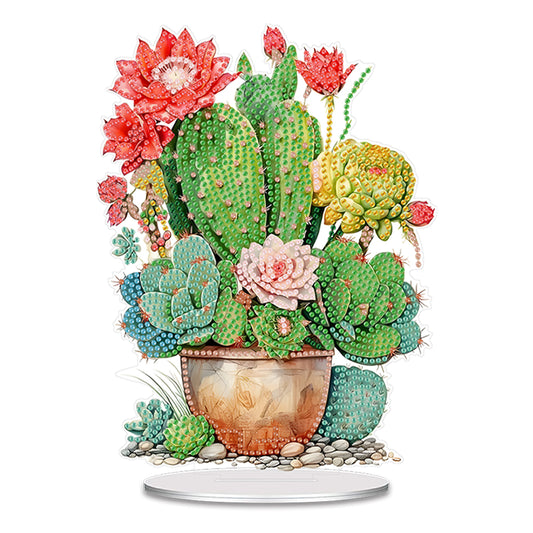 Acrylic Cactus Pot Diamond Painting Desktop Ornaments for Home Office Decor