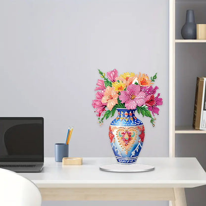 Acrylic Flower Vase Diamond Painting Desktop Ornaments for Home Office Decor