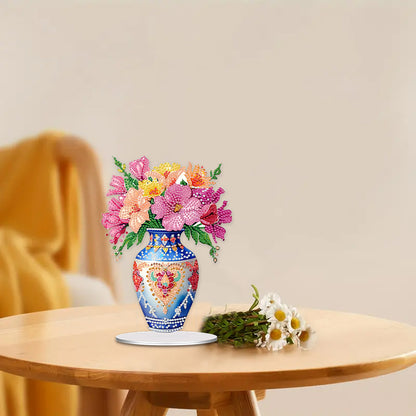 Acrylic Flower Vase Diamond Painting Desktop Ornaments for Home Office Decor