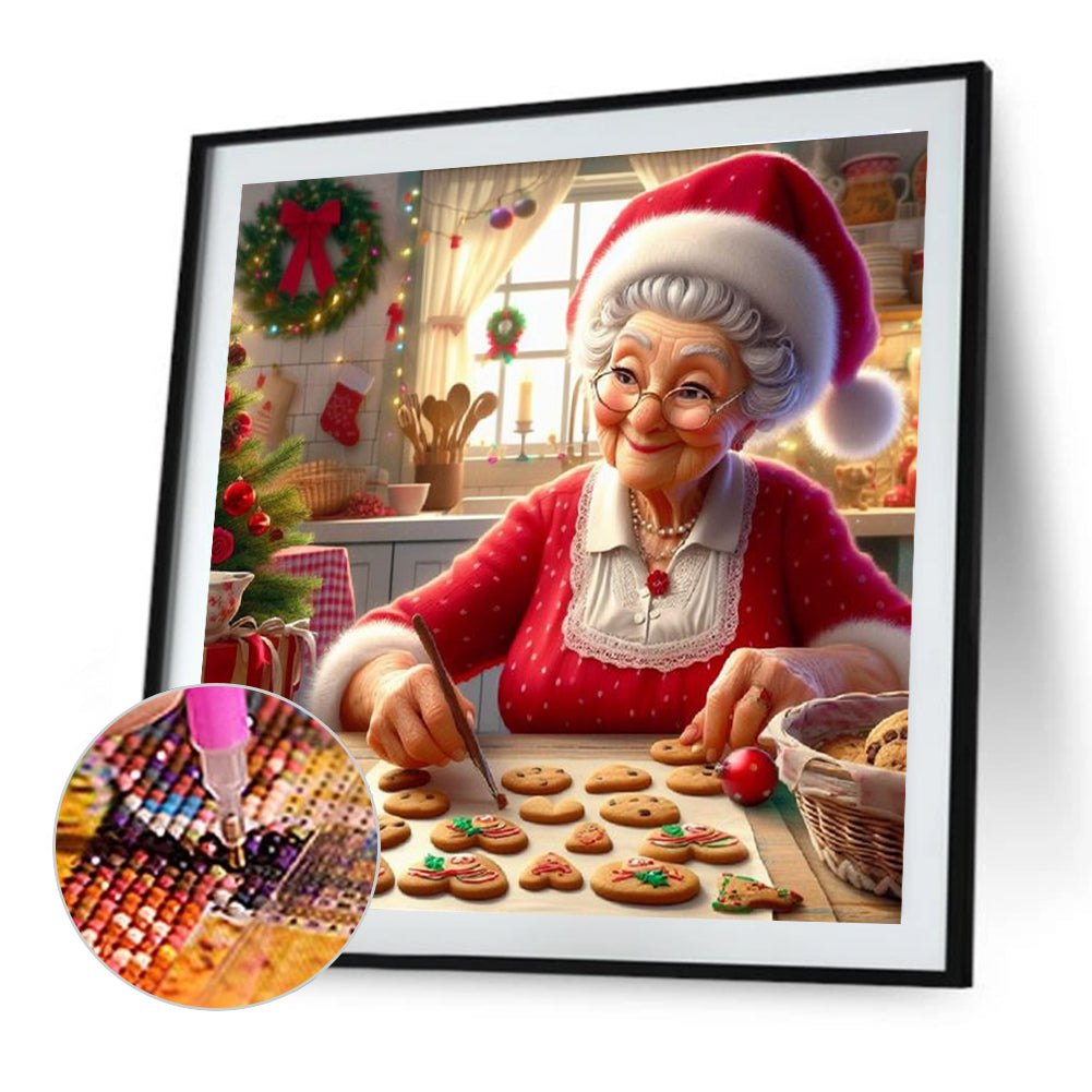 Grandma Making Cookies - Full Round Drill Diamond Painting 30*30CM