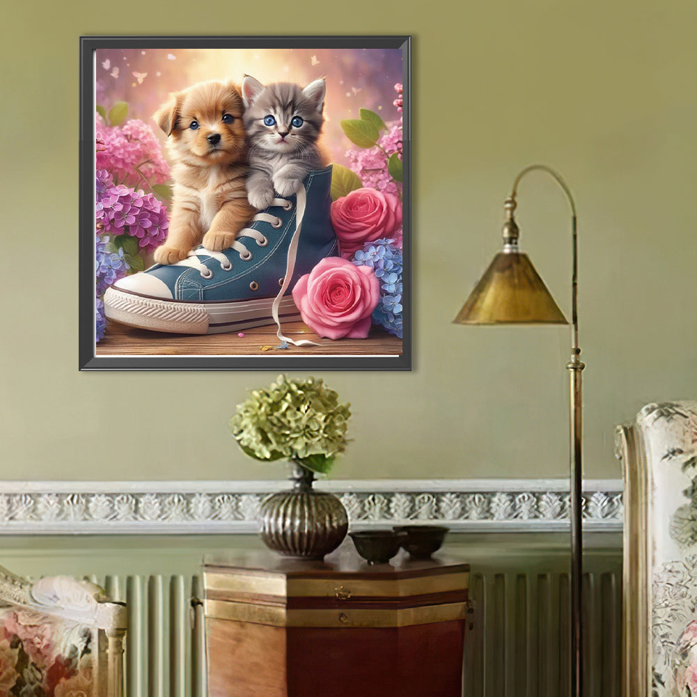 Canvas Shoes For Cats And Dogs - Full Round Drill Diamond Painting 40*40CM