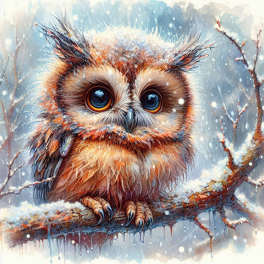 Small Animals In The Snow - Full Square Drill Diamond Painting 30*30CM