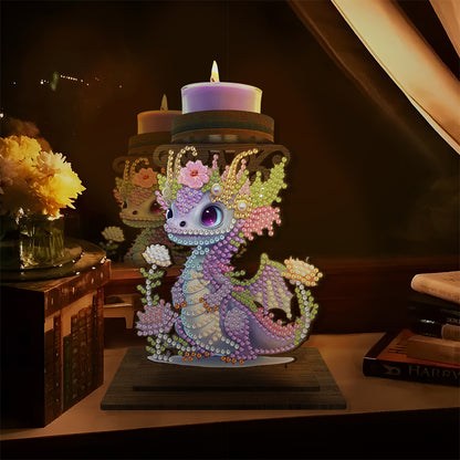 Dinosaur Diamond Painting Desktop Candle Holder Gifts for Family Friends