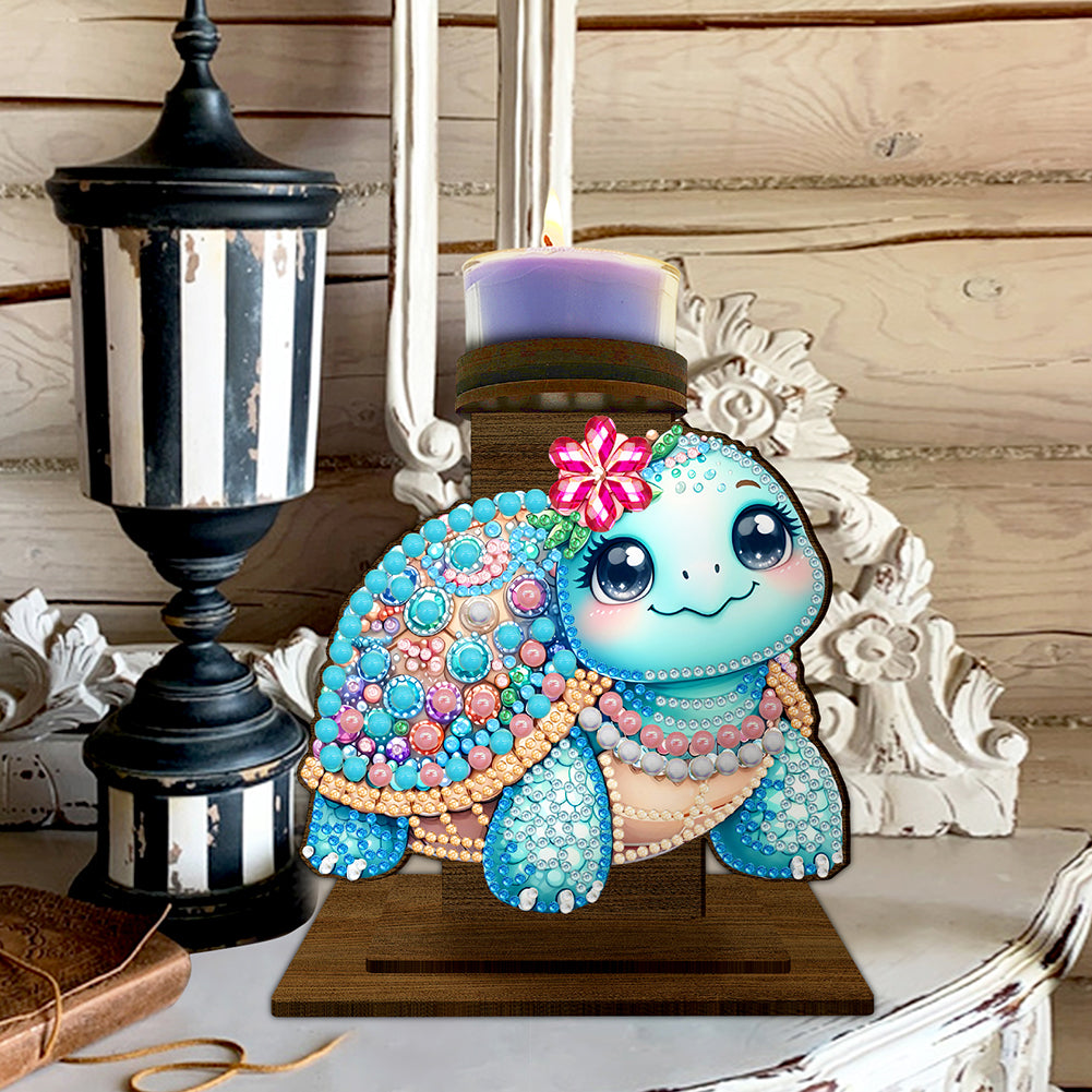 Sea Turtle Diamond Painting Desktop Candle Holder Gifts for Family Friends