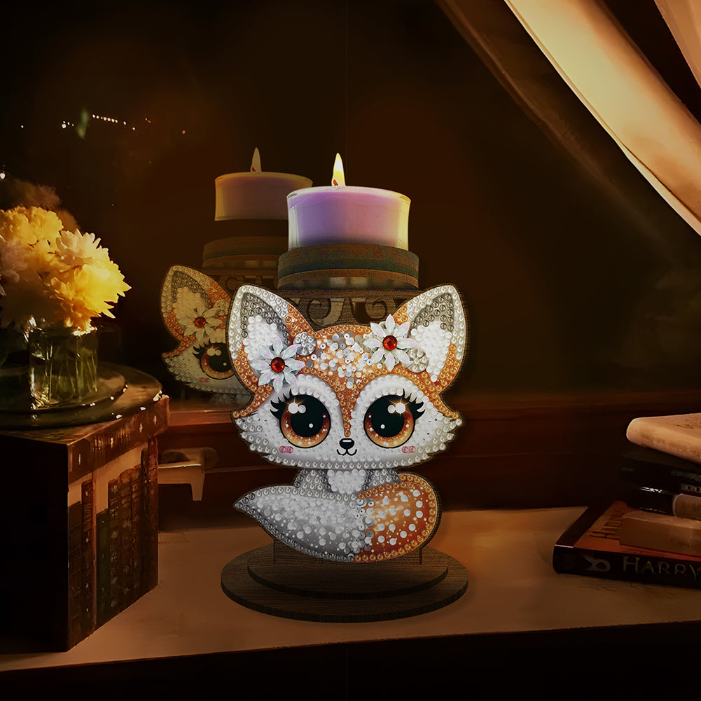 Squirrel Diamond Painting Desktop Candle Holder Gifts for Family Friends