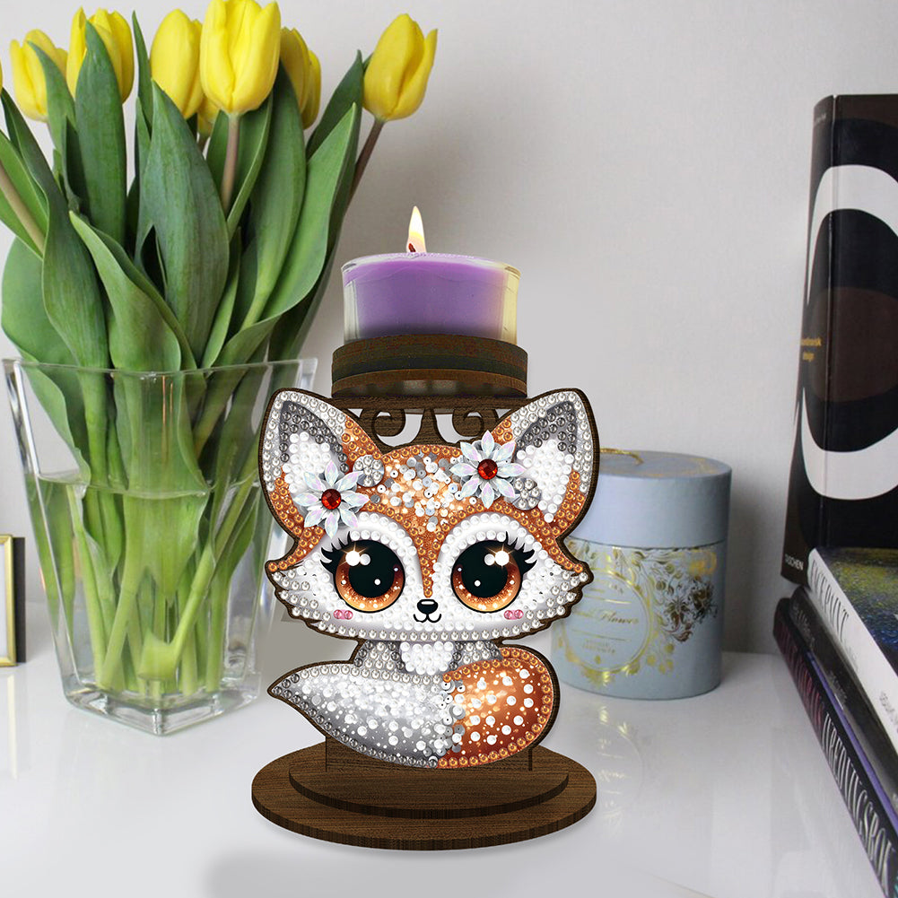 Squirrel Diamond Painting Desktop Candle Holder Gifts for Family Friends