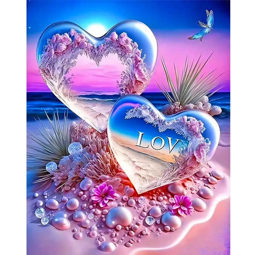 Love On The Beach - Full Round Drill Diamond Painting 40*50CM