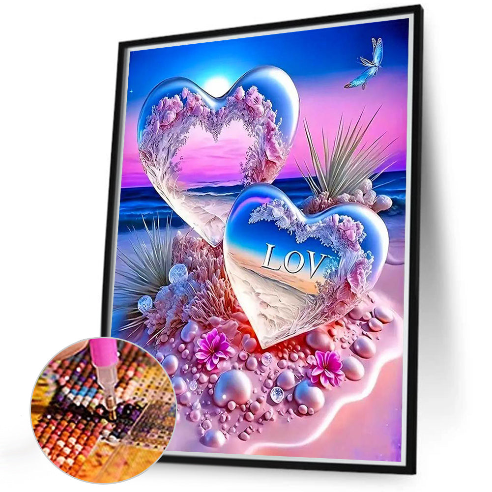 Love On The Beach - Full Round Drill Diamond Painting 40*50CM