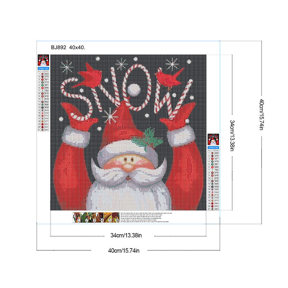 Santa Claus Snow - Full Round Drill Diamond Painting 40*40CM