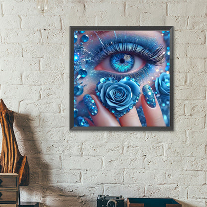 Blue Rose Eyes - Full Round Drill Diamond Painting 40*40CM