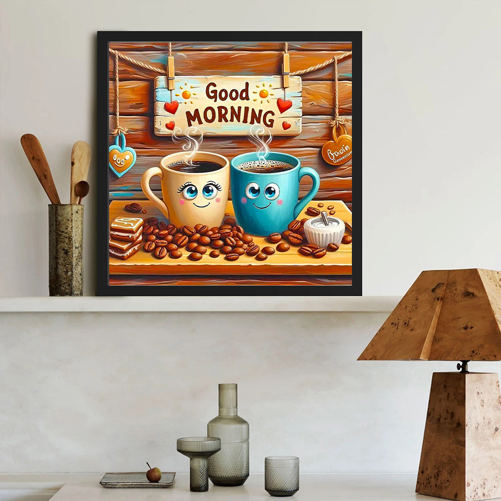 Good Morning Coffee - Full Round Drill Diamond Painting 40*40CM