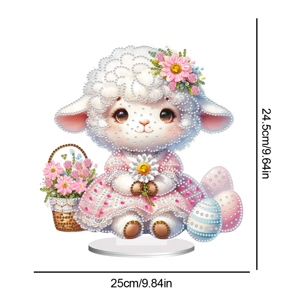 Acrylic Special Shape Easter Sheep 5D DIY Diamond Painting Desktop Ornaments