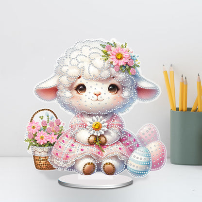 Acrylic Special Shape Easter Sheep 5D DIY Diamond Painting Desktop Ornaments