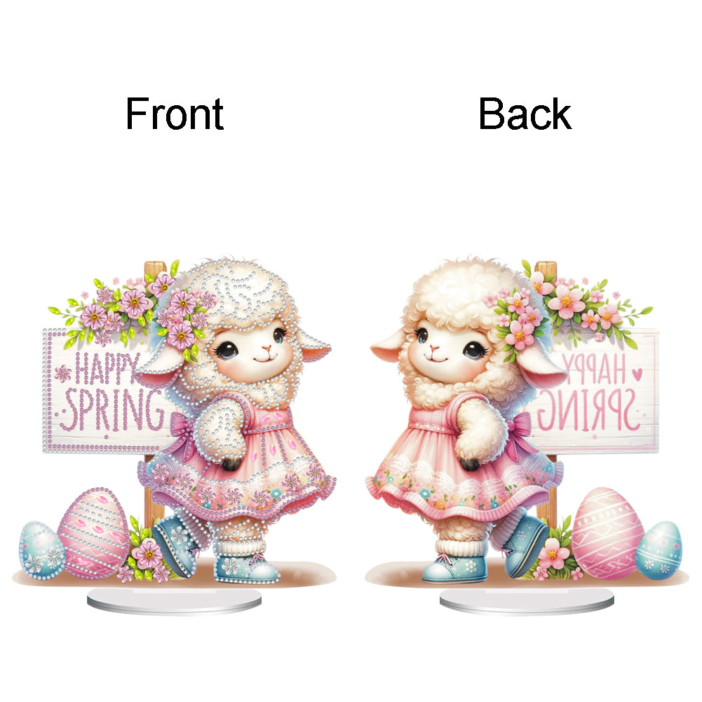 Acrylic Special Shape Easter Sheep 5D DIY Diamond Painting Desktop Ornaments