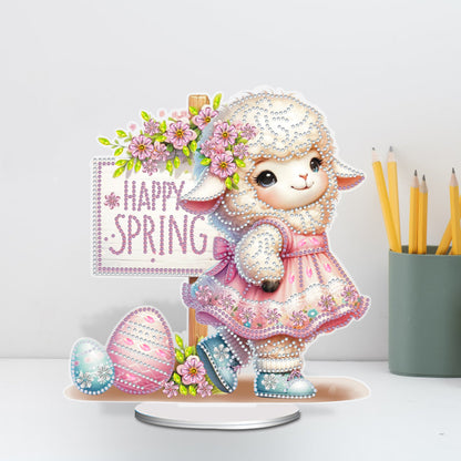 Acrylic Special Shape Easter Sheep 5D DIY Diamond Painting Desktop Ornaments