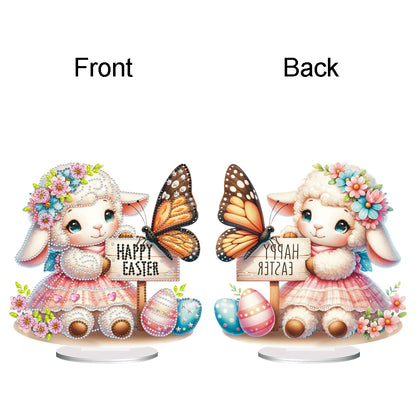 Acrylic Special Shape Easter Sheep 5D DIY Diamond Painting Desktop Ornaments