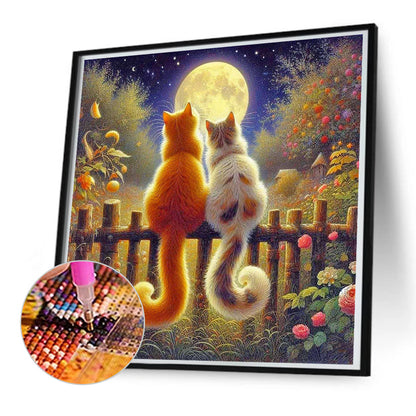 Cat Back - Full Round Drill Diamond Painting 50*50CM