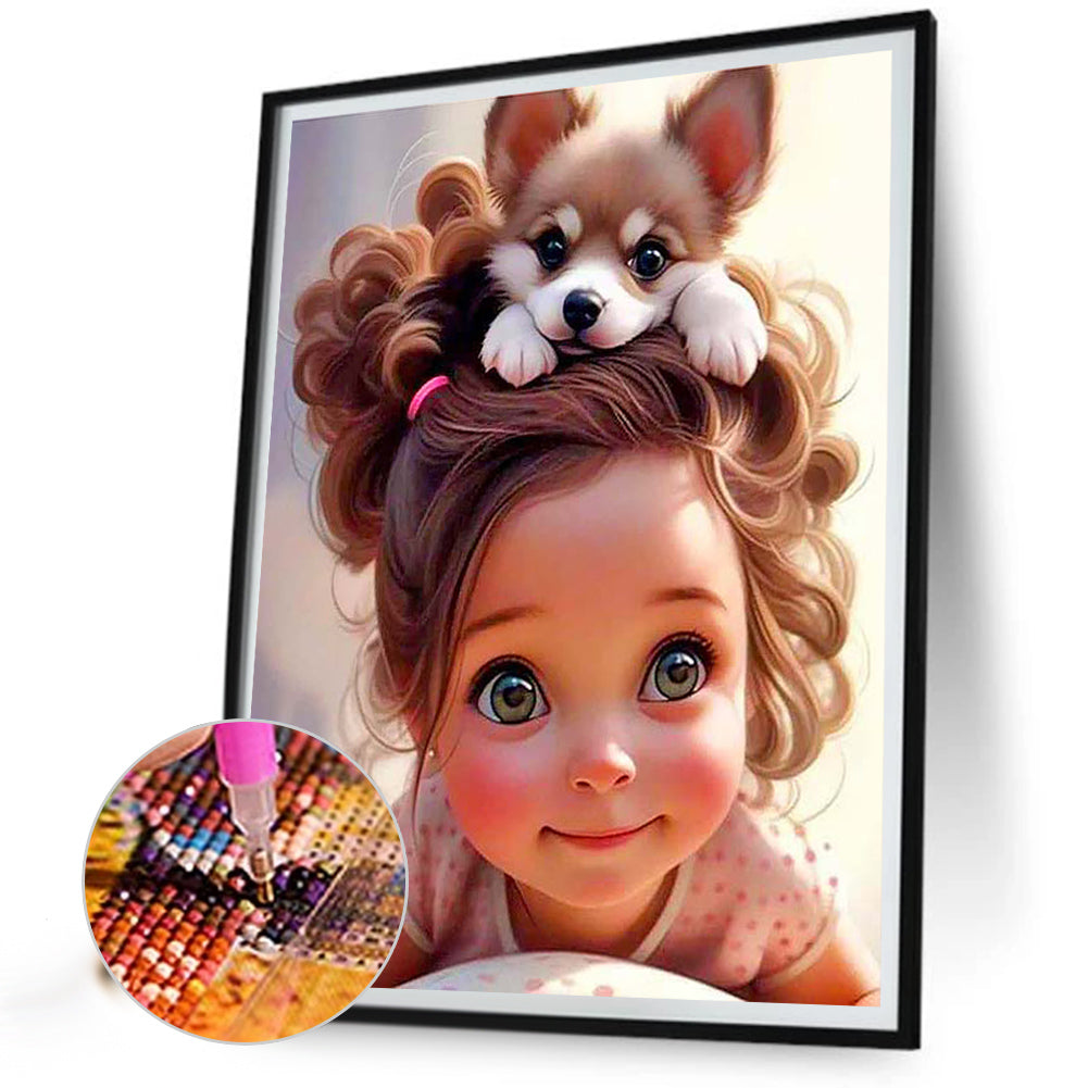 Cartoon Girl - Full Round Drill Diamond Painting 50*60CM