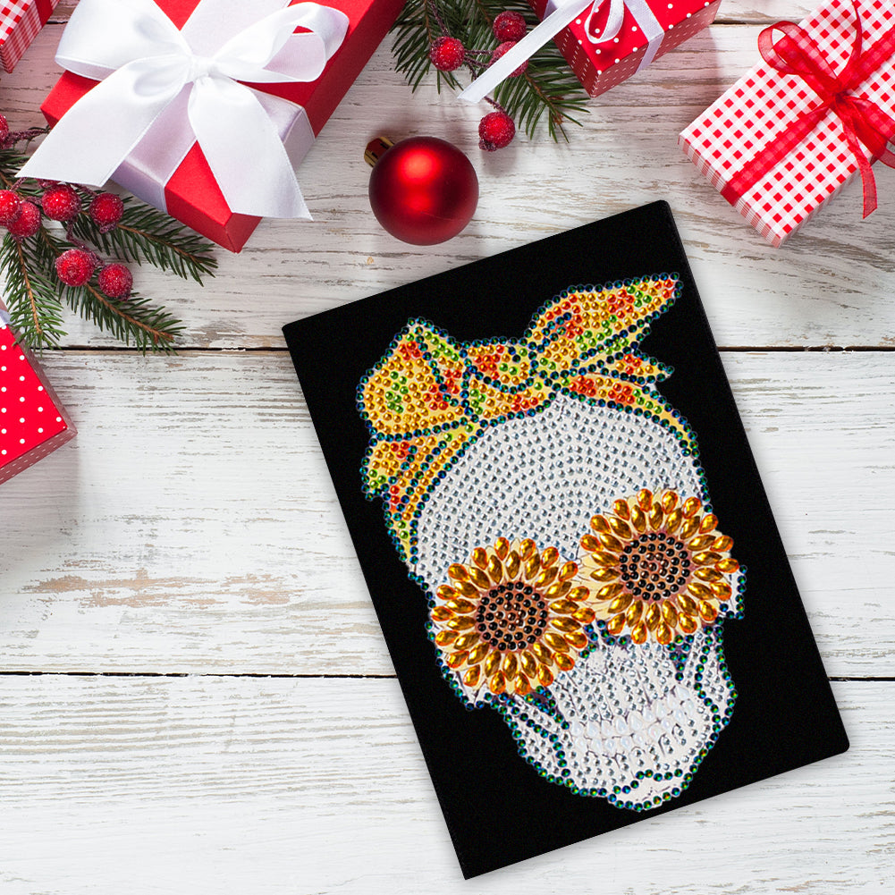 Special Shaped Skull Diamond Painting Journal Notebook for Students Adults