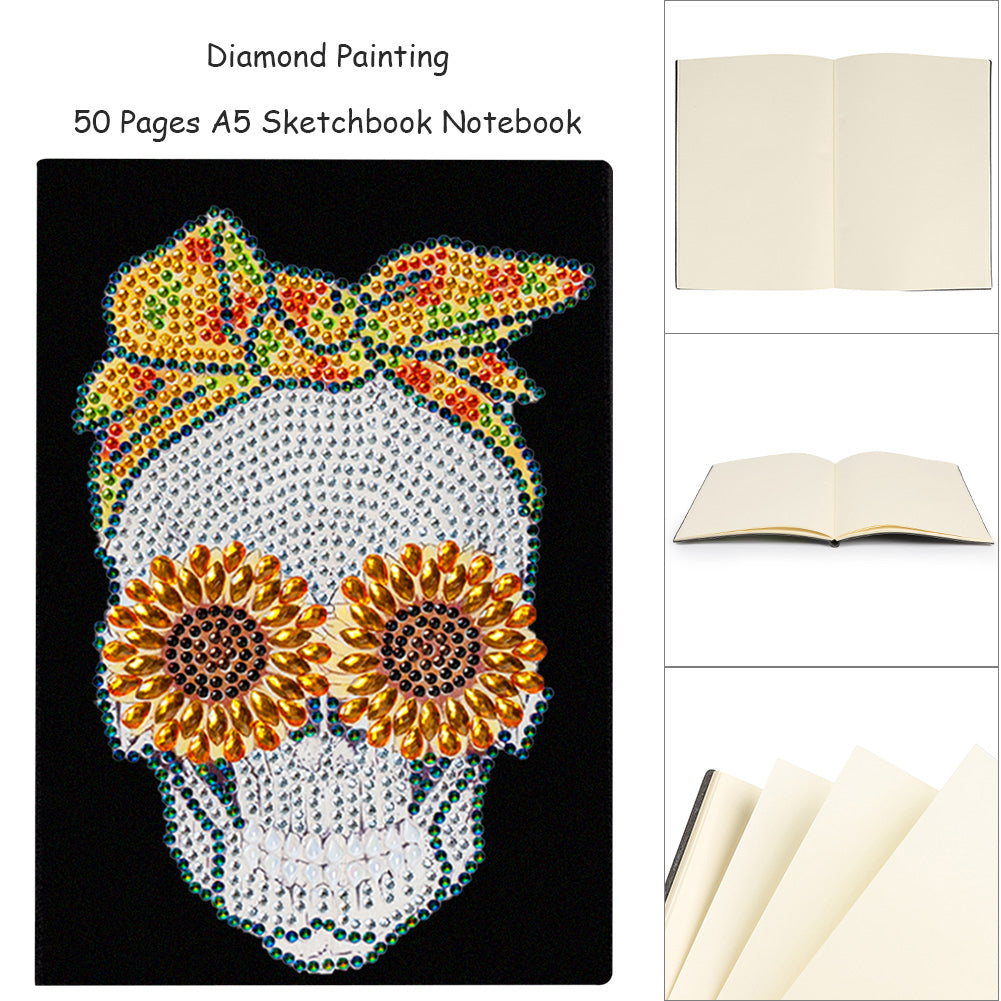 Special Shaped Skull Diamond Painting Journal Notebook for Students Adults