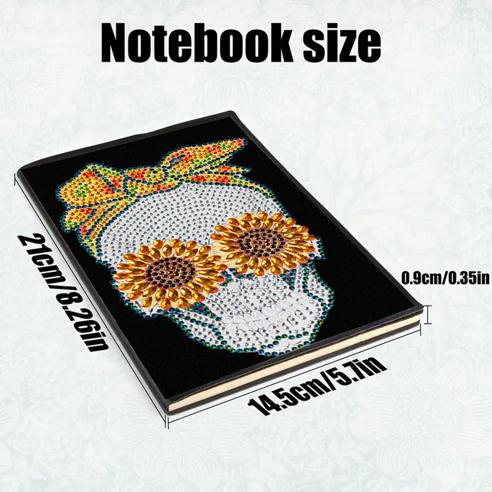 Special Shaped Skull Diamond Painting Journal Notebook for Students Adults