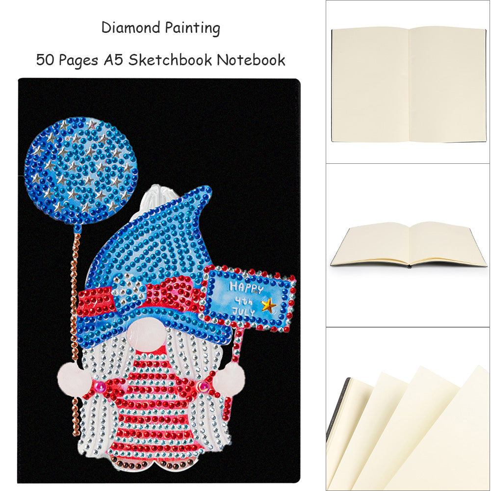 Special Shaped Gnome Diamond Painting Journal Notebook for Students Adults