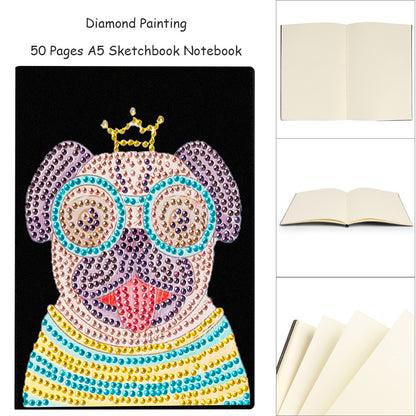 Special Shaped Puppy Diamond Painting Journal Notebook for Students Adults