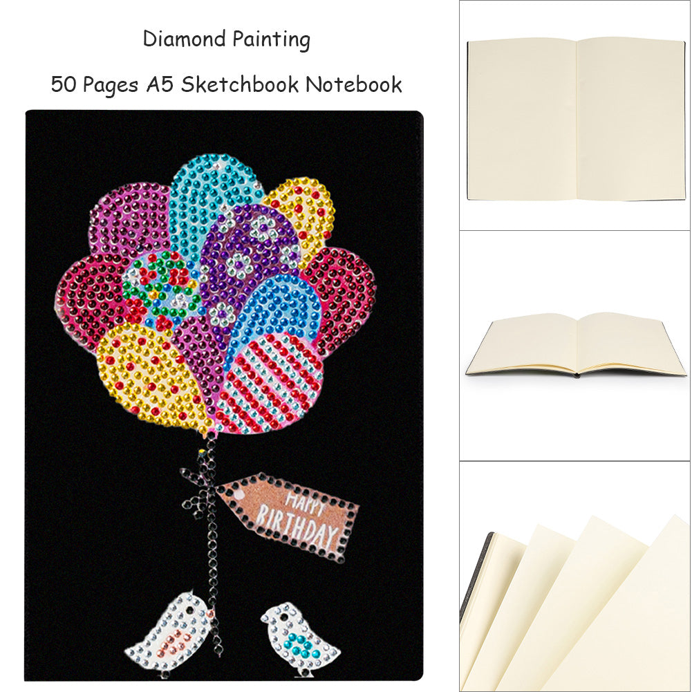 Special Shaped Balloon Diamond Painting Journal Notebook for Students Adults