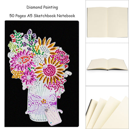 Special Shaped Flower Diamond Painting Journal Notebook for Students Adults