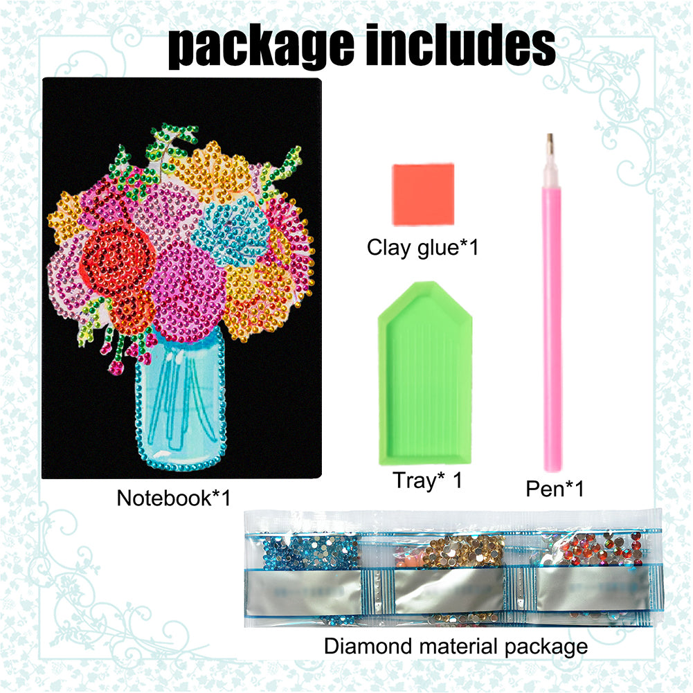 Special Shaped Flower Diamond Painting Journal Notebook for Students Adults