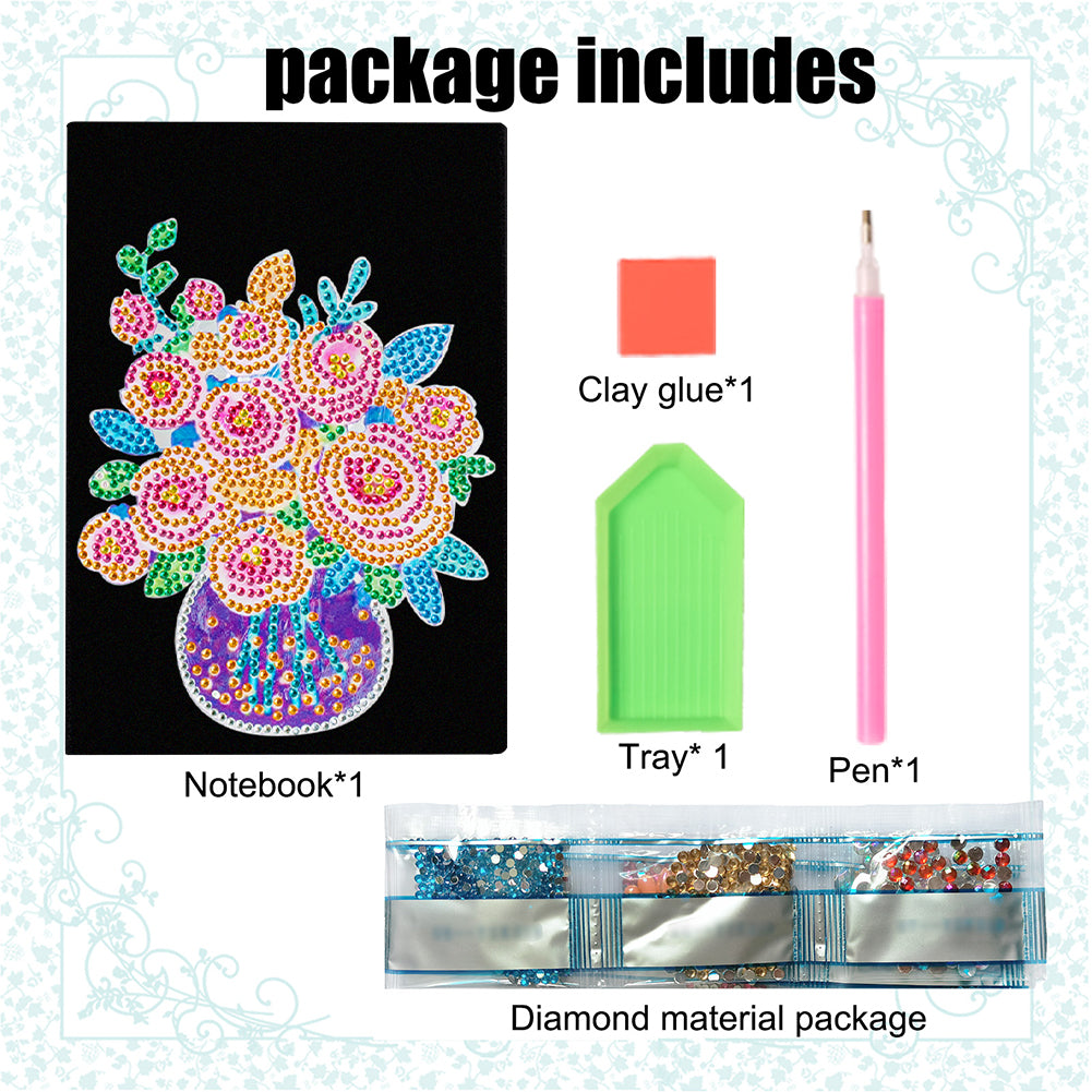 Special Shaped Flower Diamond Painting Journal Notebook for Students Adults